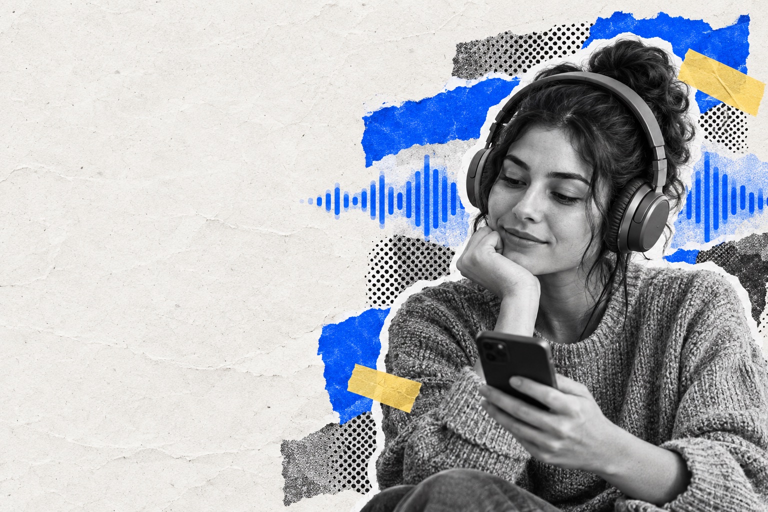 Persona escuchando y revisando el audio generado